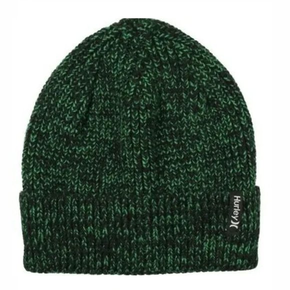 Hurley Other - Hurley Men's Max Cuff 2.0 Green/Black Beanie - One Size - NWT